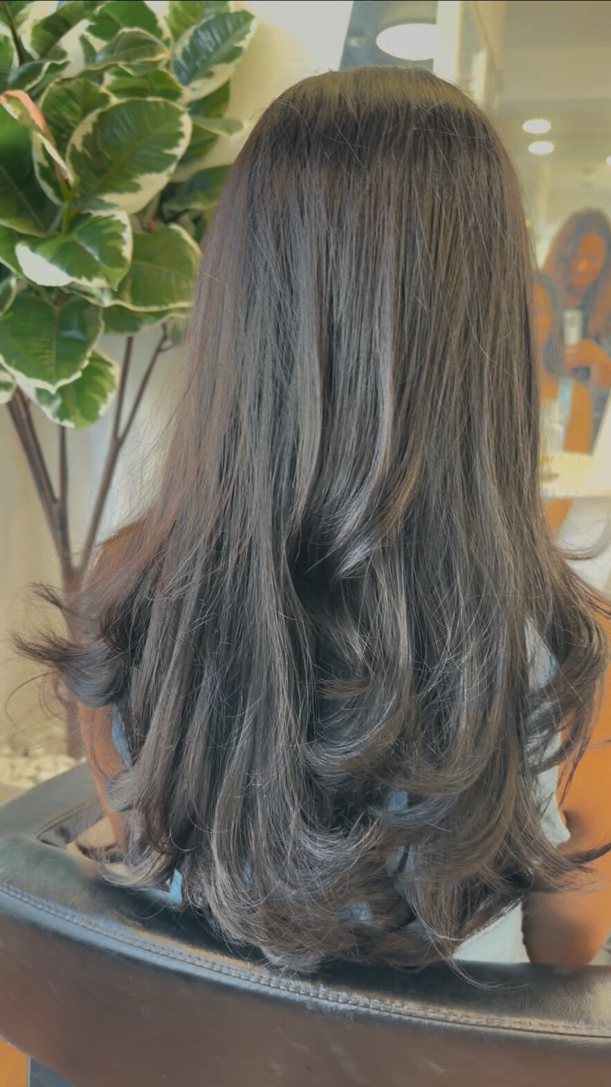 Undone waves styled in-salon.