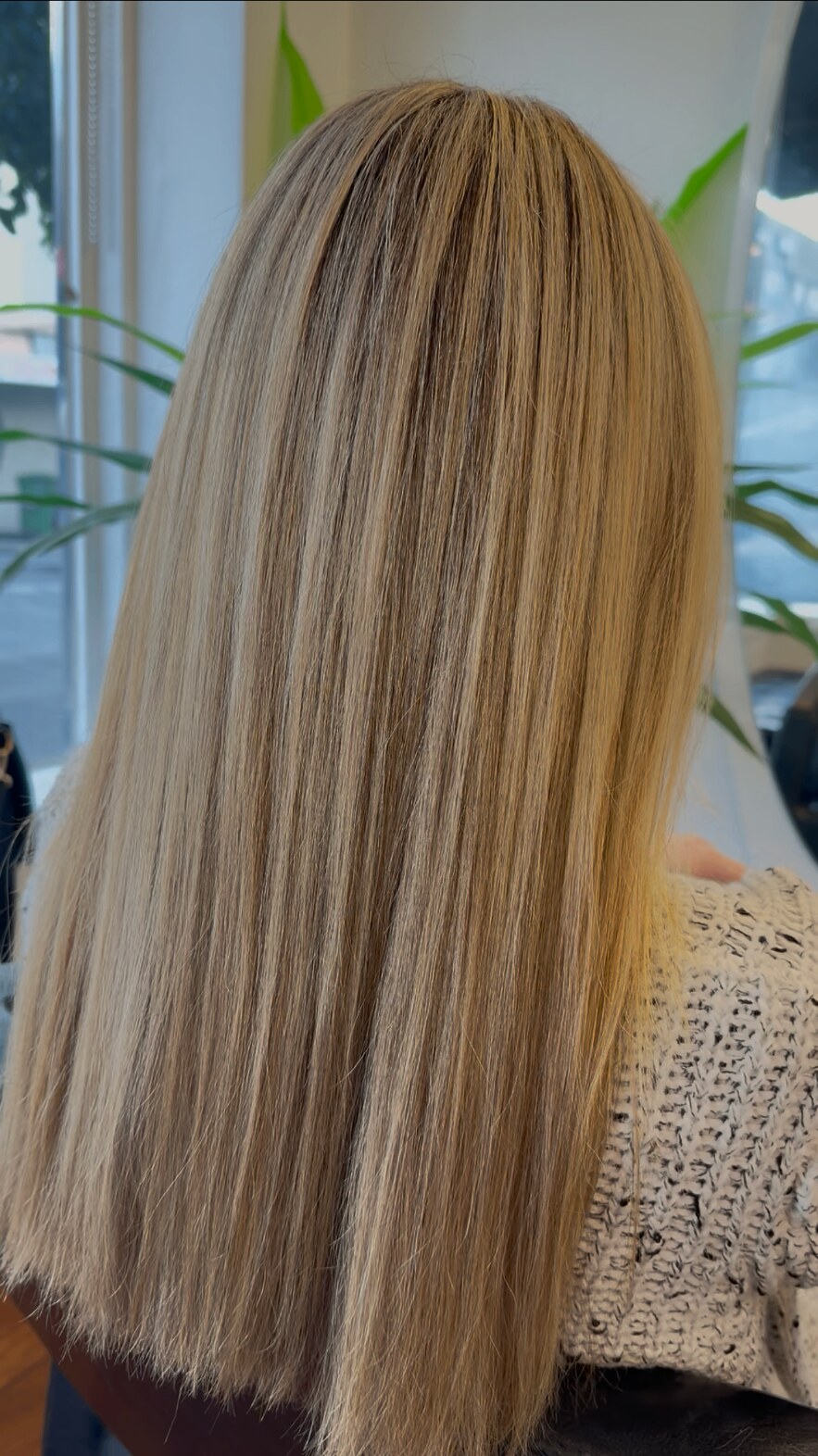 Buttery blonde with hand-painted foils